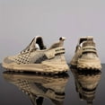 thumbnail image 3 of Men'S Breathable Mesh Sneakers - Lightweight Casual Running Shoes with Air Cushion, Beige & Black Design, PVC Sole for Outdoor Sports, Lace-Up Closure, Spring/Summer Collection, 3 of 9