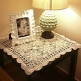 thumbnail image 2 of Tablecloths Crochet Square Table Cover Christmas Lace Table Covering Doilies for Furniture DéCor Beige Color 15.7Inch, 2 of 4