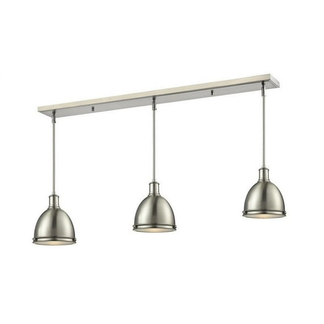 Z-Lite Mason 3 Light Island Billiard Light in Brushed Nickel