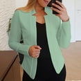 thumbnail image 3 of Lisingtool Winter Coats for Women Autumn And Winter Small Suit Long Sleeve Solid Color Cardigan Jacket Jacket Suit Womens Tops Mint Green, 3 of 3