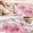 thumbnail image 5 of Fluorescent Cover blanket 70x55 inch frannel blanket Office nap blanket Camping blanket Bedding travel blanket Glow blanket Beautiful Pink Flower, 5 of 8