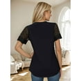 thumbnail image 2 of Weardear Womens Short Sleeve Tops Pleated Round Neck Casual T Shirts Blouses, 2 of 6