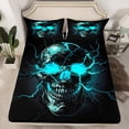 thumbnail image 2 of Castle Fairy Abstract Skull Twin Sheet Sets 3pcs for Teens Adults,Gothic Style Twin Fitted Sheet Microfiber,Gradient Lightning Breathable Flat Sheet,Super Cozy Room Decor, 2 of 7