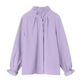 thumbnail image 7 of Linfrsh Girls Fitted Long Sleeve Shirts Girls Long Sleeve Shirts Toddler Soft Basic T-Shirts Top Kids Crewneck Layering Tees Light Purple,9-10 Years, 7 of 7