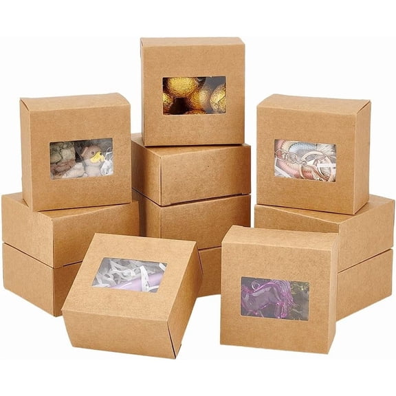 30 Pack Small Treat Boxes with Window Packing Boxes Craft Paper Handmade Soap