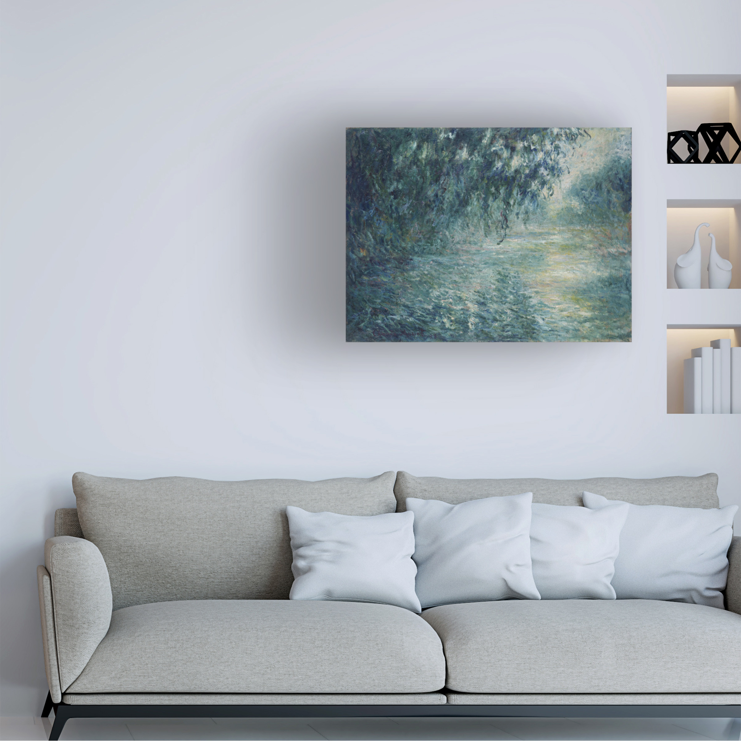 Trademark Fine Art Monet Morning On The Seine Canvas Wall Art - 18x24