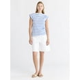 thumbnail image 2 of Free Assembly Women's and Women's Plus Cotton Boatneck Tee with Wide Cap Sleeves, Sizes XS-4X, 2 of 4
