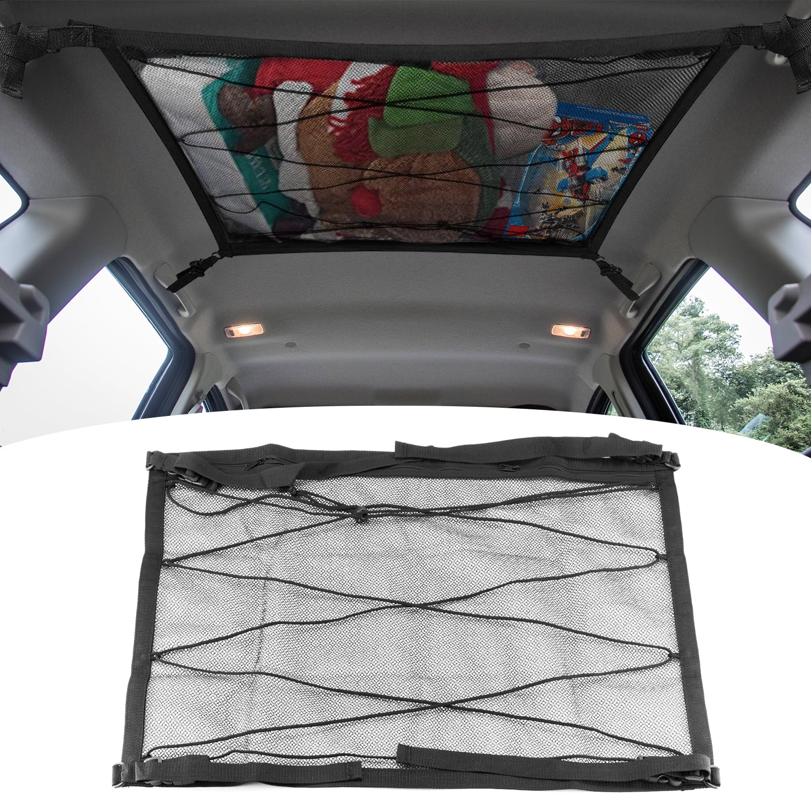 WEISEN Universal Car Ceiling Cargo Net Pocket Storage Net Pocket 31" x 21" SUV Long Trip