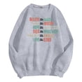 thumbnail image 4 of Christmas Print Fashion Casual Solid Color Loose Lady Long Sleeve Letter Print Round Neck Hoodie Polyester Breathable Skin-friendly Suitable for Casual Daily Going out Holiday Party Club Wear, 4 of 5
