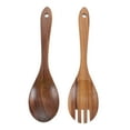 thumbnail image 1 of 2Pcs Wooden Spoon and Fork Set Brown Flat for Kitchen Cutlery Sets Ecofriendly, 1 of 8