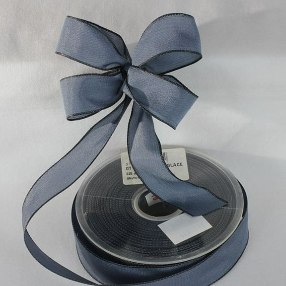The Ribbon People French Blue Solid Wired Edge Ribbon 1" x 27 Yards