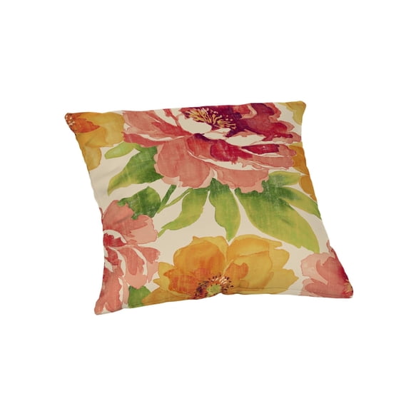 Casual Cushion Patterned 1-Piece Indoor/Outdoor Square Throw Pillow, 15"W x 15"L, Muree Primrose