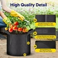 thumbnail image 3 of iPower 20 Pack 2 Gallon Grow Bags, Garden Planting Nonwoven Fabric Pots with Reinforced Handle, Heavy Duty and Aeration Planter Pot for Tomato, Fruits, Vegetables and Flowers, Black, 3 of 7