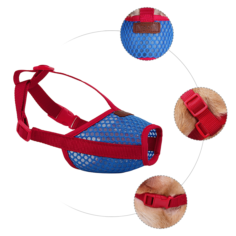 LeKing Breathable Dog Muzzle Prevent Bark Bite Eat Mesh Pet Muzzle