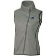 thumbnail image 2 of Women's Cutter & Buck Heather Gray New Hampshire Wildcats Mainsail Asymmetrical Knit Full-Zip Vest, 2 of 3