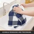 thumbnail image 3 of Plaid Design Dish Towel Set, 100% Cotton Waffle Weave, Non-toxic Absorbent Kitchen Cloths, Hanging Loop For Convenience, Soft Lint-Free Towels, 3 of 6