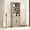 grey, variant on AOILE Farmhouse Bookcases with Doors, 5 Tier Wooden Bookshelf with Storage, 70 Inch Tall Bookshelf, Grey/Antique White/Black
