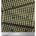 thumbnail image 2 of Soimoi Green Cotton Duck Fabric Triangle Geometric Print Sewing Fabric Yard 42 Inch Wide, 2 of 3