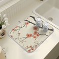 thumbnail image 4 of Yayeee Dish Drying Mat for Kitchen Counter 16" x 18" Microfiber Super Absorbent Coffee Decorative Pad, Light Red Flowers, 4 of 9
