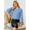 thumbnail image 6 of Pink Queen Women's Sweaters Winter 2026 Crewneck Pullover Long Batwing Sleeve Oversized S-XL, 6 of 8