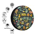 thumbnail image 4 of Fuzoiu Colorful Hippie Print Universal Spare Tire Cover with Buckle Strap, Waterproof Wheel Covers for Jeep, Trailer, RV, Truck and All Car-15 inch, 4 of 6