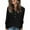 Black, variant on Fall Fashion Must Haves Womens Solid Color Shirts Long Sleeve Tshirt Buttons V Neck Pullover Sweatshirt Tops Soft Blouse Tops Women Fall Clothes