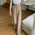thumbnail image 5 of Baqcunre Wide Leg Pants Woman High Waist Cover Belly Look Thin Loose Casual High Waist Large Size Straight Loose Casual Suit Pants Womens Fashion Women's Pants Pants for Women Womens Clothes Khaki L, 5 of 5