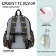 thumbnail image 5 of Dog Paw Print and Bone Black Backpack for School, Cute School Bag with Adjustable Shoulder Straps and Padded Back, 13.4"x11"x4.7", 5 of 5