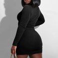 thumbnail image 4 of Birdeem Robe Mode Femme Slim Col Rond Manches Longues Couleur Unie, 4 of 9