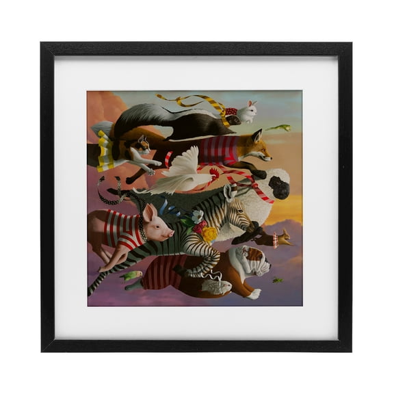 Thick As Thieves Animals Black Framed Print Under Glass, design by Heather Gauthier