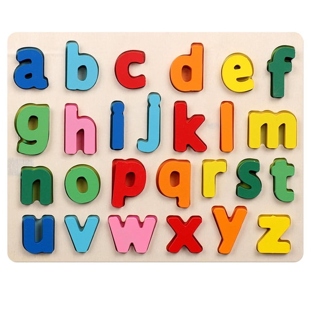 Rompecabezas De Madera Con Números Del Alfabeto Para Niños, Rompecabezas Con Forma De Número De Letras Abc, Juguetes Educativos De Aprendizaje, Regalos Para Niños Y Niñas Guardurnaity FN006594-03