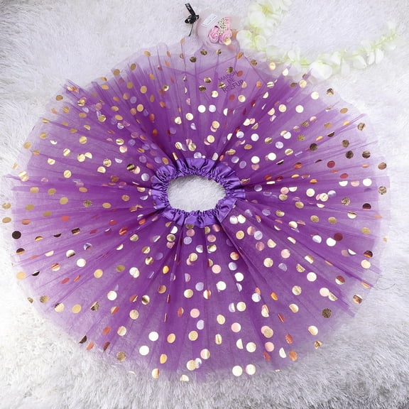DEEPCRAFF 1Pcs Purple Layered Tutu Skirt For Girls Ballet Tutus Dance Party 11.0x7.9x0.04in