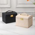 thumbnail image 4 of Black Jewelry Box Jewelery Box With 2 Drawers Lockable Jewelry Organizer With Mirror Removable Travel Box, 4 of 5