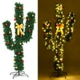 thumbnail image 3 of Gymax Pre-Lit Cactus Christmas Tree LED Lights Artificial Ball Ornaments, 3 of 10