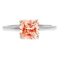 thumbnail image 3 of 2.5 ct Asscher Cut Simulated Red Diamond Solitaire 14K White Gold Womens Engagement Ring, 3 of 5