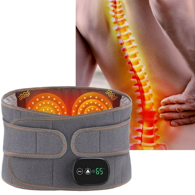 EASTIN Heating Pad Back Pain Lower Back Massager with 3 Massage Modes for Abdominal and Back Pain Relief