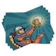 thumbnail image 1 of Ambesonne Astronaut Place Mats Set of 4, Astronaut Holds Beer, Standard Size, Multicolor, 1 of 6