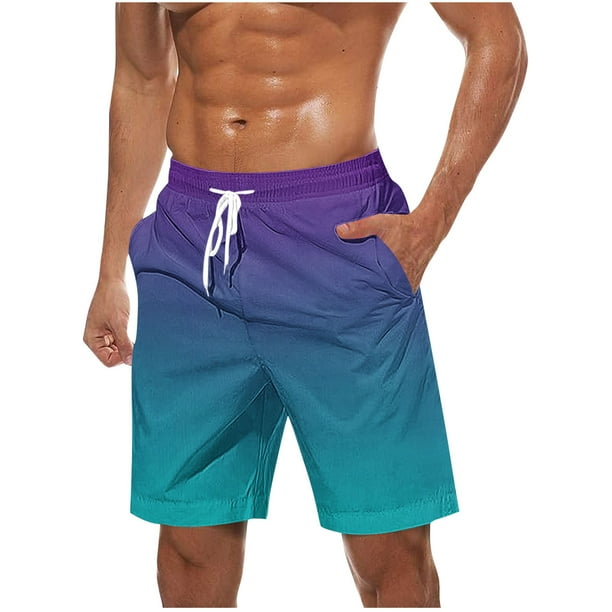 Pantalones Cortos Casuales para Hombre Imprimir con Bolsillos Pantalones de Playa de Cintura Elástica, Pantalones Cortos de Cintura Elástica para Hombre