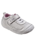 thumbnail image 2 of Hush Puppies - Zapatillas deportivas de piel Livy con cierre adhesivo para niñas (Plata), 2 of 2