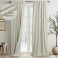 thumbnail image 1 of DANCURTON Linen Colored Back Tab Linen Curtains Blackout for Bedroom Windows W52 x L100, 1 of 8