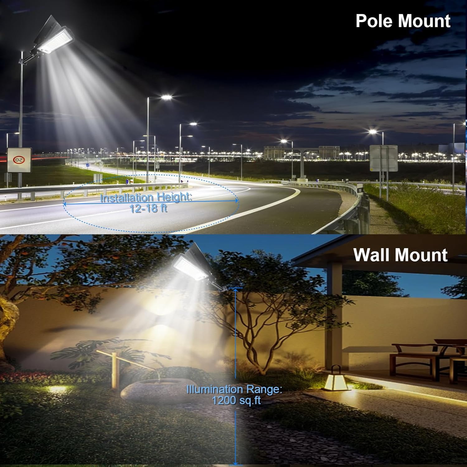 Indmird Outdoor Solar Lights 100W, IP66 Waterproof Solar Exterior LED Reflector for Dusk Streets to Dawn, Suitable for Garage,Road,Paths, Garden