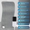 thumbnail image 3 of Heating Pad for Back Pain Relief , Moist Dry Heat Options, Electric Heating Pads, 10 Heat Settings, Machine Washable, Auto-Off, Gifts for Women, Mom, Men（grey）, 3 of 5