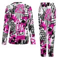 thumbnail image 6 of Black Pink Graffit Pajamas Letter Print Kawaii Pajama Sets Lady 2 Piece Casual Oversized Design Nightwear Gift Idea, 6 of 7