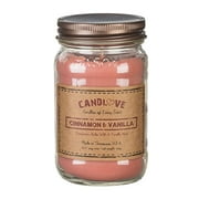Candlove "Cinnamon & Vanilla" Scented 16oz Mason Jar Candle 100% Soy Made In The USA