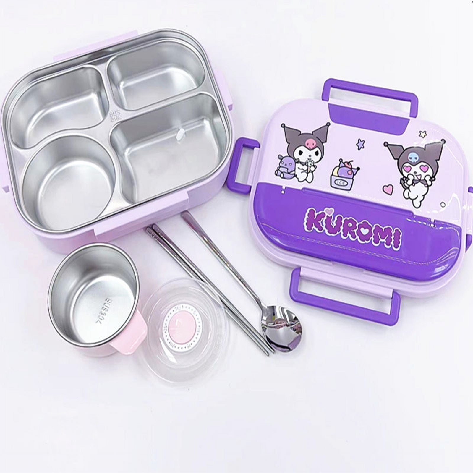 Sanrio Kuromi Melody Stainless Steel Lunch Box Bags Meal Prep Hello Kitty Containers Lunch Enfant Lunch Pack