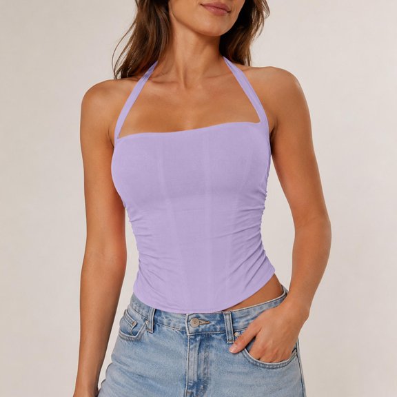 Women's Corset Bustier Sheer Boned Corset Top Vintage Y2K Gothic Corsets Bustier Shapewear Purple M