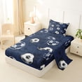 thumbnail image 2 of Castle Fairy Soccer Ball Print Twin Sheets 3pcs, Sport Theme Bedding, Navy Blue White,1 Fitted Sheet, 1 Flat Sheet and 1 Pillowcase, 2 of 6