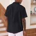thumbnail image 6 of WTXUE Button-Up Shirts Short Sleeve, Notch Neck Shirts for Men Button Down Summer Beach Shirt Vacation Shirts Cotton Striped, Hawaiian Shirt Linen Shirts, Workwear for Men, 6 of 6