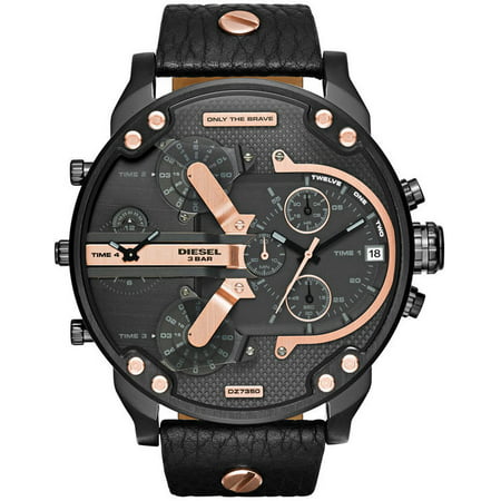 Diesel Men's DZ7350 Black Leather Quartz Watch