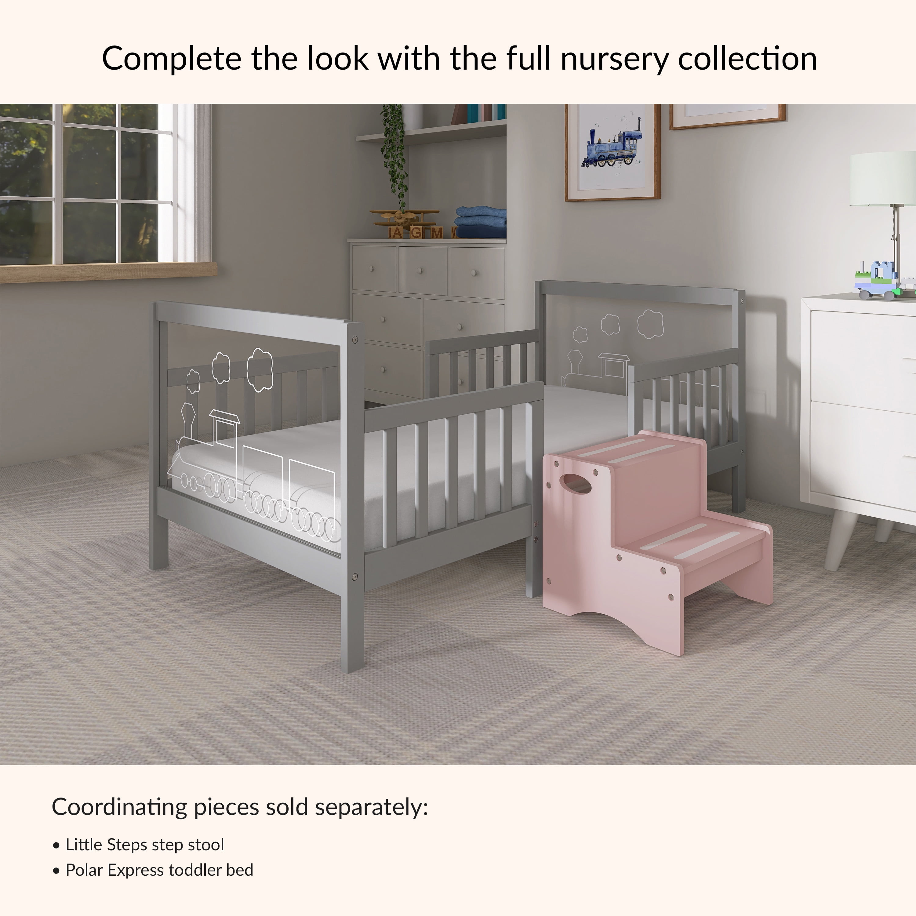 Dream On Me Polar Express Toddler Bed In Cool Grey